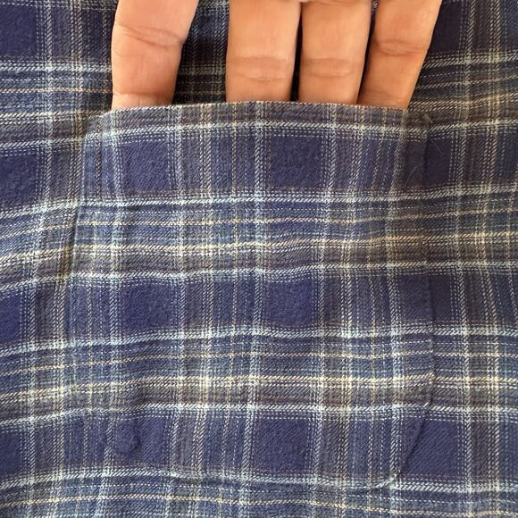 Peter Millar Men's XL Autumn Lightweight Flannel Shirt Blue Plaid Button Down - Picture 10 of 15
